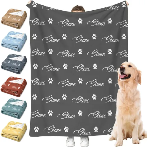 Manta personalizada para perros con nombre – Manta personalizada para perros grandes, medianos y pequeños, manta suave y acogedora, regalo para