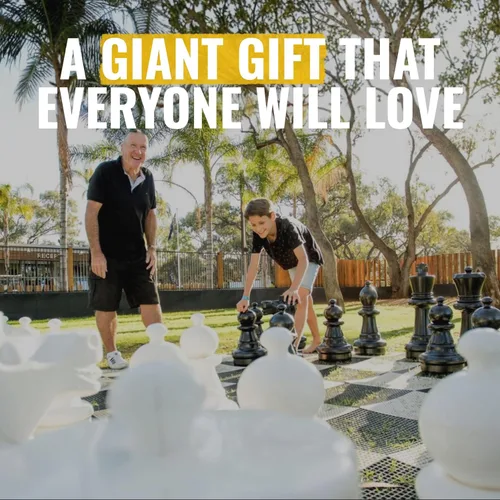 Miniatura 8 de MegaChess Juego de ajedrez gigante con rey de 25 pulgadas de alto, un juego de ajedrez grande para familias que buscan juegos gigantes al aire libre