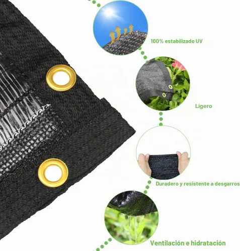 Miniatura 4 de Mklsit Garden - Tela de sombra del 40 %, lona de malla de 10 x 20 pies con ojales de latón reforzados, cubierta de tela negra para protección solar