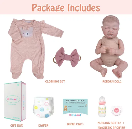 Miniatura 5 de Milidool Muñecas Reborn realistas – Muñeca realista de 20 pulgadas para recién nacido, con extremidades posables, bonito regalo para niños de 3 años