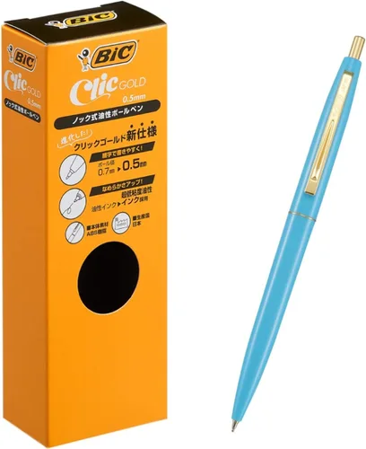 Miniatura 9 de Big CFCGRBL05BLKJ - Bolígrafo Click Gold, 0.5, a base de aceite, negro, liso, eje azul real, 12 piezas azul (royal)