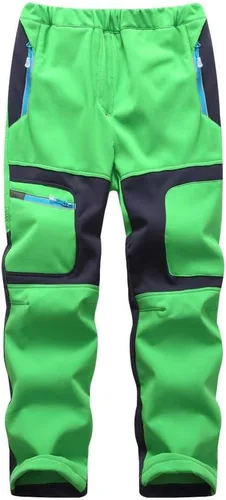 Miniatura 68 de linlon Pantalones impermeables para la nieve para niños y niños, forro polar lind para senderismo, softshell, cálidos, con aislamiento térmico