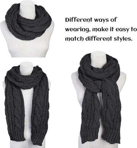 Miniatura 4 de Women And Mens Winter Thick Cable Knit Wrap Chunky Long Warm Scarf