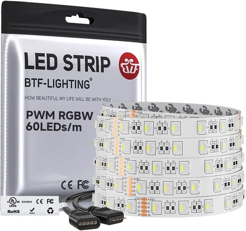 Miniatura 15 de BTF-LIGHTING Tira de luz LED IP68 impermeable para exterior RGBW 5050SMD RGB+Blanco cálido (3000K-3500K) 4 colores en 1 CC12V 16.4 pies 5m 60LED/m