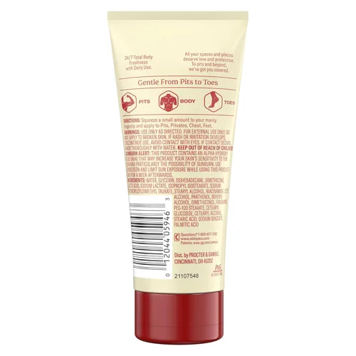 Miniatura 10 de Old Spice Crema desodorante de cuerpo entero para hombres, sin aluminio, aroma a vainilla + karité, protección contra olores 24/7, frescura duradera