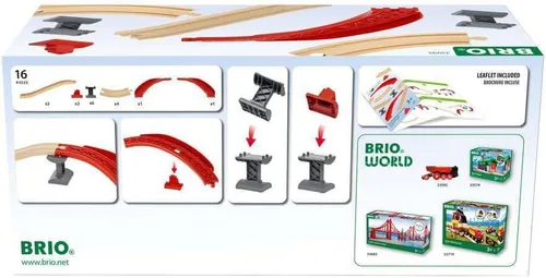 Miniatura 3 de BRIO Ascending Curves Track Pack - Expansión ferroviaria elaborada por expertos Madera de haya certificada FSC Mejora las habilidades motoras