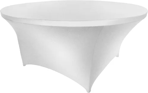 Miniatura 127 de Mantel de cóctel de elastano redondo de 24 pulgadas x 30 pulgadas de alto, color negro