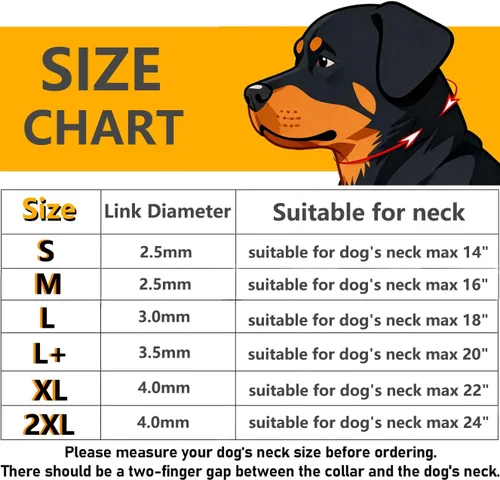 Miniatura 7 de Freezx - Collar de cadena para perros, collares de metal ajustables para entrenamiento de perros, cadenas antideslizantes de acero aleado, collar a