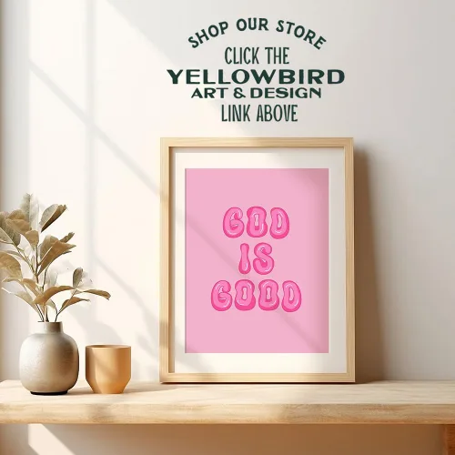Miniatura 4 de Decoración de pared cristiana preppy rosa - Decoración de pared estética de Dios es bueno para mujeres, mujer, niñas adolescentes - Regalos