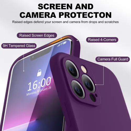 Miniatura 2 de BossKiss Funda compatible con iPhone 13 Pro, silicona de alta calidad mejorada [protección de cámara] [2 protectores de pantalla]