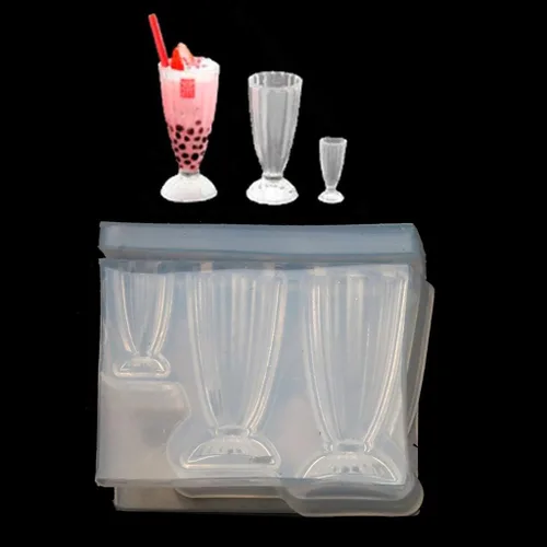 Miniatura 3 de DIY 3D botella de vidrio resina molde taza taza simulado comida mini pastel molde de silicona