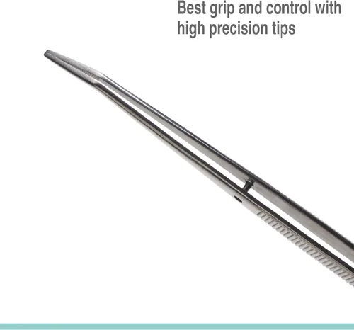 Miniatura 2 de Beaditive Juego de pinzas para máquina de coser de 6 pulgadas (3 piezas) puntas dobladas dentadas Grado profesional, alta precisión Acero