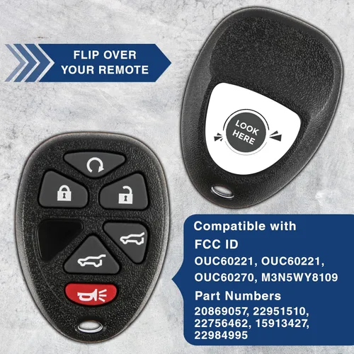 Miniatura 5 de KeylessOption Repuesto de llavero transmisor de 6 botones., Negro