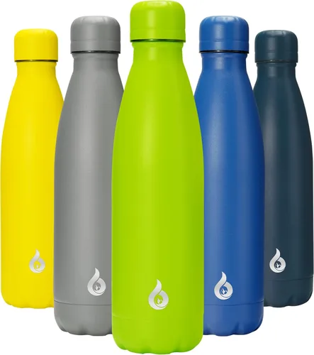 Miniatura 54 de BJPKPK Botella de Agua Aislada 17oz Botellas de Agua de Acero Inoxidable Apta para Lavavajillas Metal Térmica Mantiene Frío y Caliente, Gris Niebla