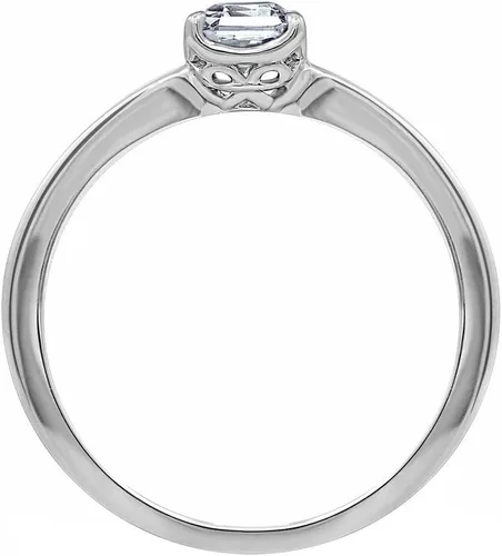 Miniatura 5 de Tienda Collection Anillo solitario de plata de ley con forma de fantasía hecho con circonitas de elementos infinitos