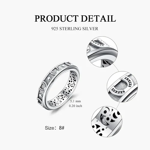 Miniatura 24 de YAFEINI Anillo giratorio de plata de ley para mujer, nudo celta, girasol, margarita, corazón, árbol de la vida, joyería de regalo para mujeres
