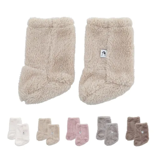 Konny Botines de invierno de forro polar mullidos y acogedores para bebés (beige), regalos de Año Nuevo, calentadores de pies para bebés recién