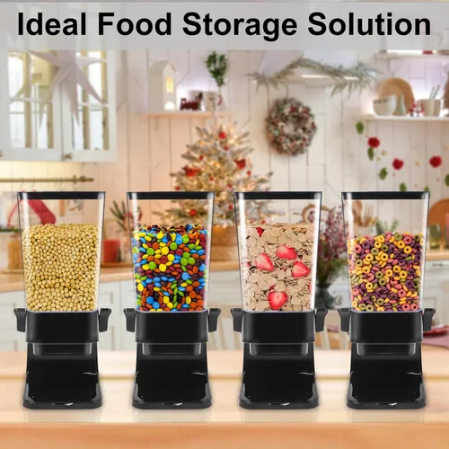 Miniatura 5 de Dispensador de cereales de 5L para encimera con tapas, contenedores de organización y almacenamiento para cocina y despensa, dispensador de arroz