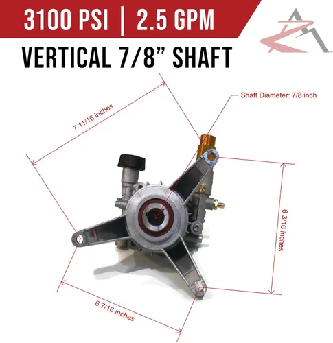 Miniatura 2 de The ROP Shop 3100psi Power Pressure Washer 7/8 "Bomba de agua del eje para Simpson BDG3100, MS60601