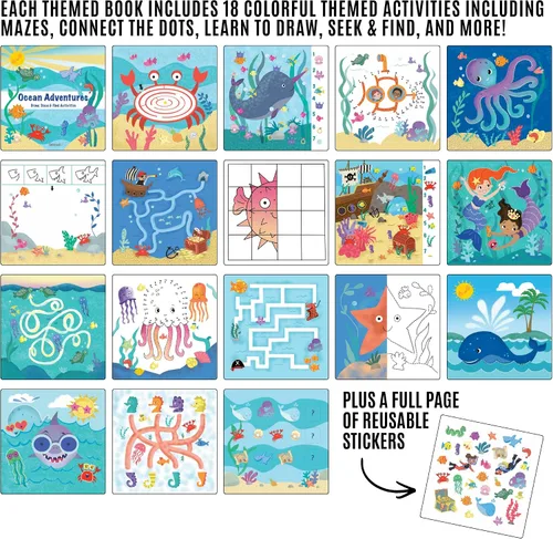 Miniatura 5 de Totebook Libro de Actividades Educativas de Viaje para Niños con Marcadores Lavables - Actividades de Auto y Avión, Juguetes Educativos para Niños