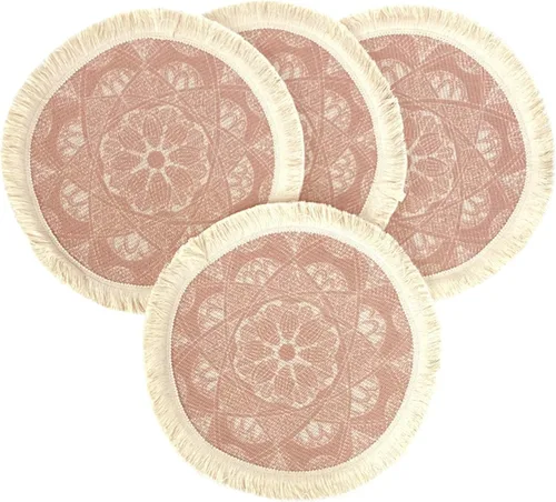 Miniatura 9 de Fennco Styles Unique Dream Catcher - Manteles individuales de algodón con flecos, 14 pulgadas, redondos, juego de 4 manteles individuales bohemios