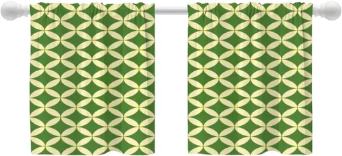 Miniatura 79 de Shrahala Art Nouveau Floral Pattern Blackout Curtain Tiers, Delicate Vine and Flower Design Kitchen Valance Light Blocking Tier Drapes with Rod