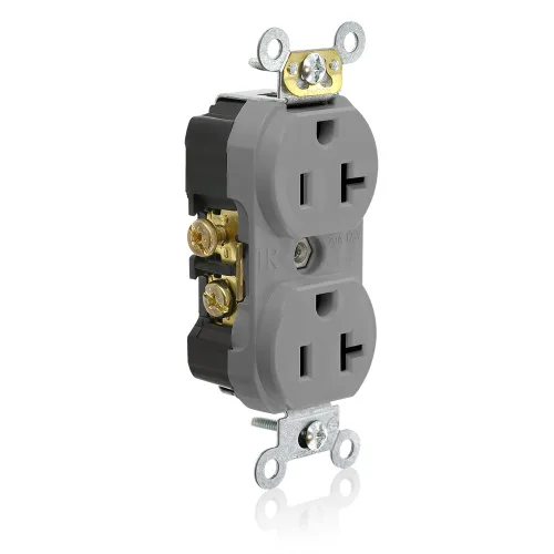 Miniatura 2 de Leviton Receptáculo dúplex resistente a manipulaciones, 20 amperios, 125 voltios, cable lateral, grado de especificaciones comerciales, sin Blanco