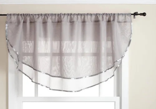 Miniatura 13 de Stylemaster Elegance Cenefa recta de gasa transparente, 60 x 14 pulgadas, color dorado