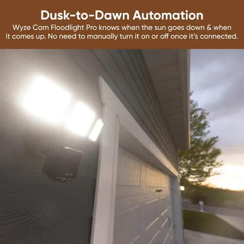 Miniatura 9 de WYZE Floodlight Camera Pro, Elección de los Editores de PCMag 3000-lúmenes LED, cámara de seguridad exterior HD 2.5K, vista ancha de 180°, visión