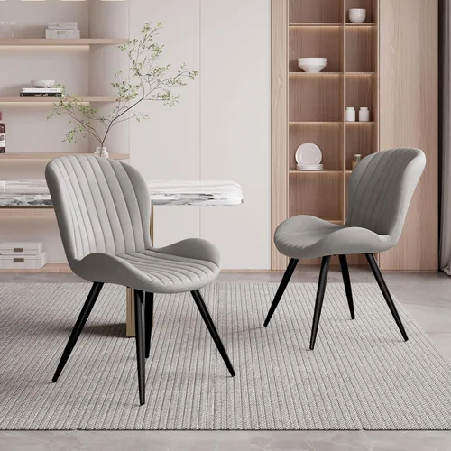 Miniatura 24 de Nalupatio Juego de 2 sillas de comedor, modernas sillas de comedor con respaldo cómodo, sillas de cocina tapizadas gruesas, 19 pulgadas de altura