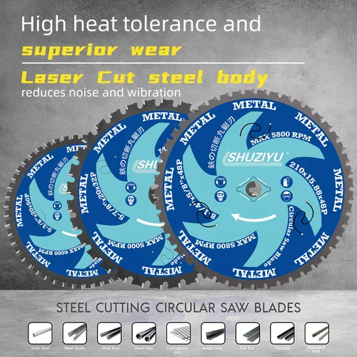 Miniatura 6 de 4-1/2" (115mm)-30T, hoja de sierra circular de trabajo de metal, eje 3/8 "(9.5mm), uso en todas las marcas de sierra inalámbrica de eje de 0.374 in