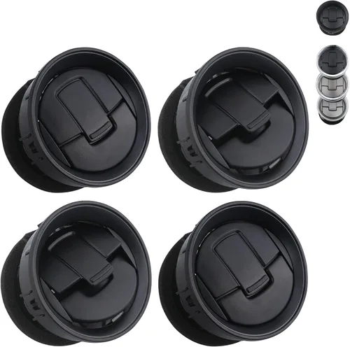 Miniatura 7 de TQPONLY Rejilla de ventilación del conducto de aire del calentador de AC del tablero (cromo y negro) Compatible con Ford F150 2004-2008/Lincoln Mark