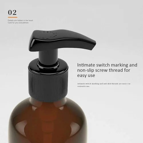 Miniatura 5 de Botellas vacías de bomba de loción de gran capacidad de 16.9 fl oz, botellas dispensadoras de loción de jabón marrón/verde, paquete de 4 Marrón-16.9