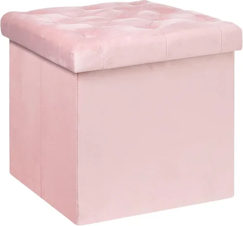 Miniatura 16 de B FSOBEIIALEO Otomana de Almacenamiento Plegable, Banco Largo de Zapatos Otomanas, Asiento Reposapiés de Cofre de Almacenamiento de Terciopelo Gris