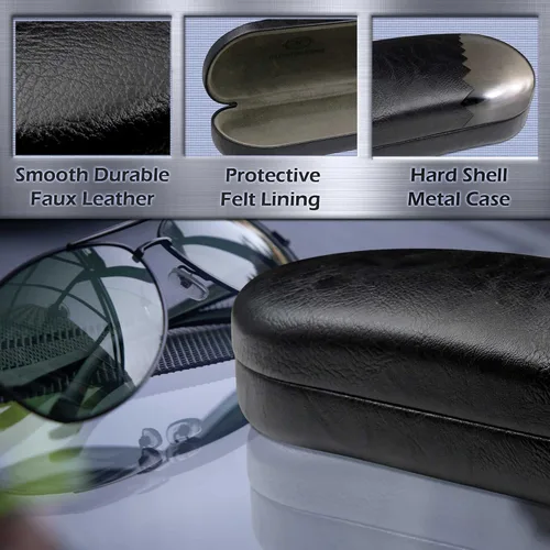 Miniatura 3 de MyEyglassCase - Funda rígida para lentes de sol con bolsa suave y tela