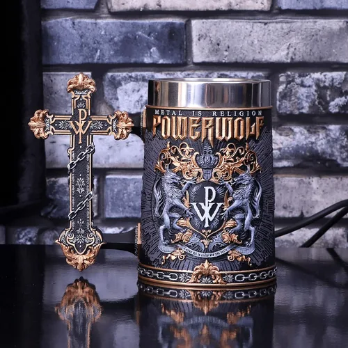 Miniatura 7 de Nemesis Now Jarra de Metal con Licencia Oficial de Powerwolf Metal is Religion Banda de Rock, Negra Powerwolf Metal es religión