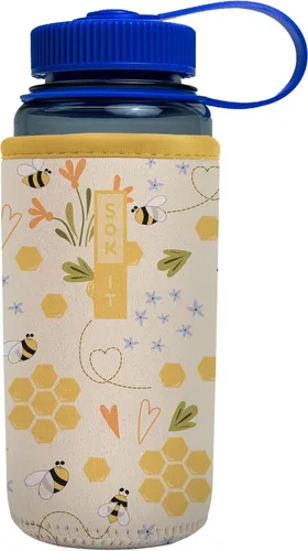 Miniatura 213 de Sok It BotlSok Funda para botella de agua con cubierta de neopreno aislante (Floral abstracto, se ajusta a CamelBak o Nalgene de 12 onzas)