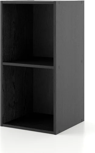 Homes: Inside + Out Apexa - Estantería organizadora de almacenamiento de 2 cubos, estantería apilable de madera para cubos para organización,