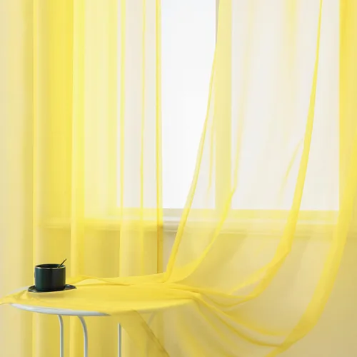 Miniatura 5 de DUALIFE Cortinas Amarillas de 72 Pulgadas de Largo para Dormitorio Juego de 2 Paneles con Ojales Ventana Semi Voile Filtrado de Luz Cortinas