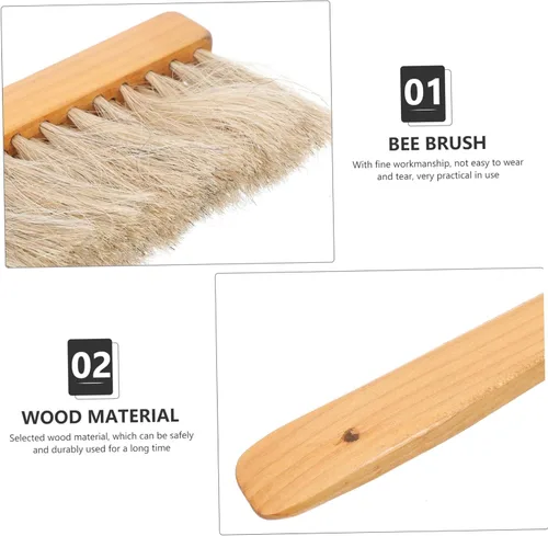 Miniatura 8 de SUPVOX Cepillo de abeja resistente con mango de madera para apicultores para mantenimiento de colmenas