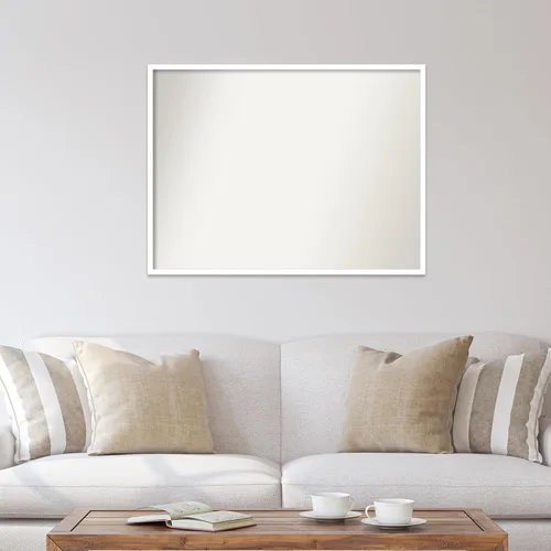 Miniatura 1112 de Amanti Art Espejo de baño blanco para sobre el fregadero, 32 x 45 pulgadas, espejo de tocador rectangular blanco esbelto, marco de madera moderno