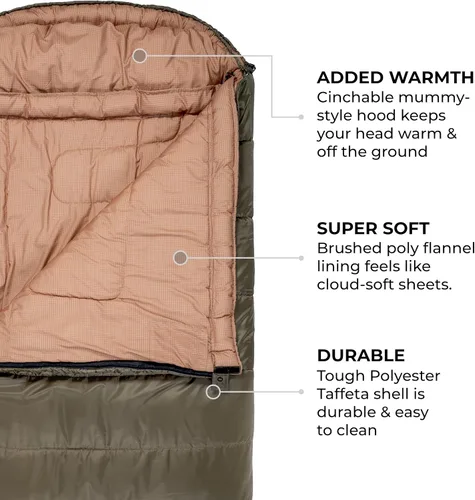 Miniatura 4 de Teton Celsius XXL Sleeping Bag, Cold Weather Sleeping Bags for Adults and Kids, Camping Made Easy and Warm. Compression Sack Included, 35F, 25F, 0F
