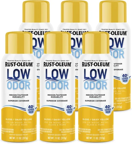 Miniatura 39 de Rust-Oleum Pintura en aerosol prémium de bajo olor, 11 onzas, concha marina brillante, paquete de 6 Seashell
