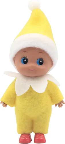WULEEUPER - Muñeca de bebé elfo de piel oscura | Decoración de elfo navideño en miniatura | Regalo para recién nacido | Muñecas de bebé con pies y
