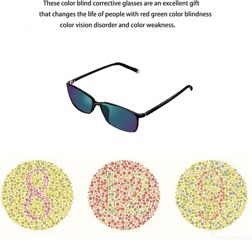 Miniatura 3 de Teenkorov - Lentes daltónicos de doble capa para hombres y mujeres con ceguera roja y verde, bloqueo de luz azul
