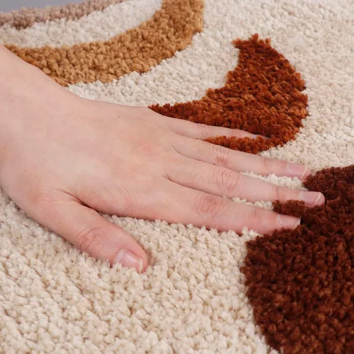 Miniatura 3 de Schweek Juego de 3 alfombras de baño bohemias, antideslizantes, absorbentes, de fases lunares, alfombra de baño de microfibra con tapetes