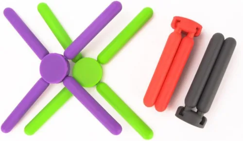 Miniatura 9 de Multifuncional De Silicona Placemat Soporte De Teléfono Celular En Forma De Cruz Para Mesa De Comedor - Gadget De Cocina Verde