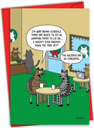 Miniatura 14 de NobleWorks - Divertida tarjeta de felicitación de Navidad con sobre (4.63 x 6.75 pulgadas) - Broma de humor navideña - Casa sin chimenea 5892