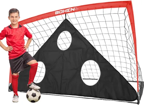 Miniatura 19 de BOHEN 6x4 FT / 9x5 FT Kids Soccer Goals with Carry Bag, Portable Folding Soccer Net for Backyard Training, Indoor/Outdoor Use for Youth and Adult