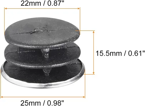 Miniatura 2 de HARFINGTON Tapa de extremo de poste, 8 piezas de 0.984 in (1 pulgada), tapa de poste de cerca, cabeza de acero, cubierta de tubo redondo, tapón